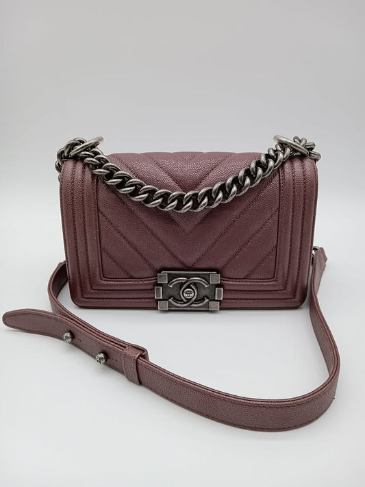 CHANEL Caviar Chevron Leboy