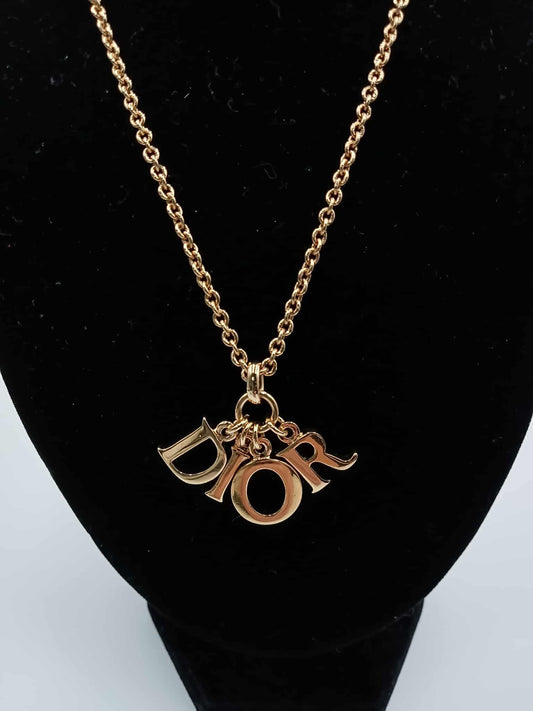 DIOR Vintage Dior Letter Pendant Necklace