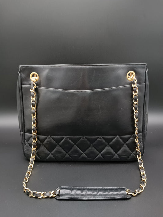 CHANEL Vintage Black Shoulder Tote