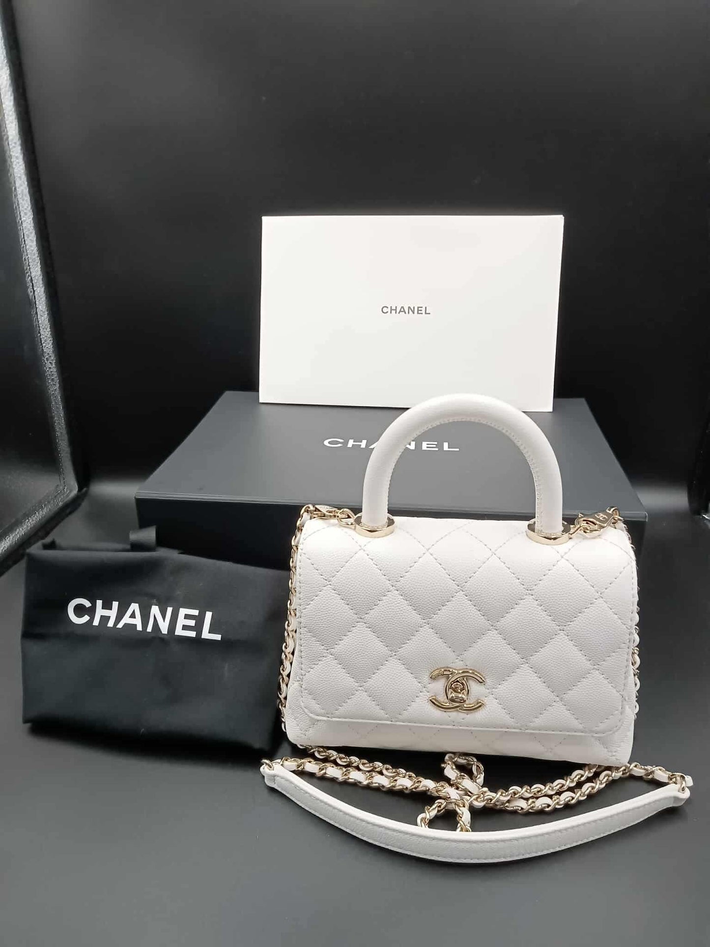 CHANEL Caviar Mini Coco Top Handle