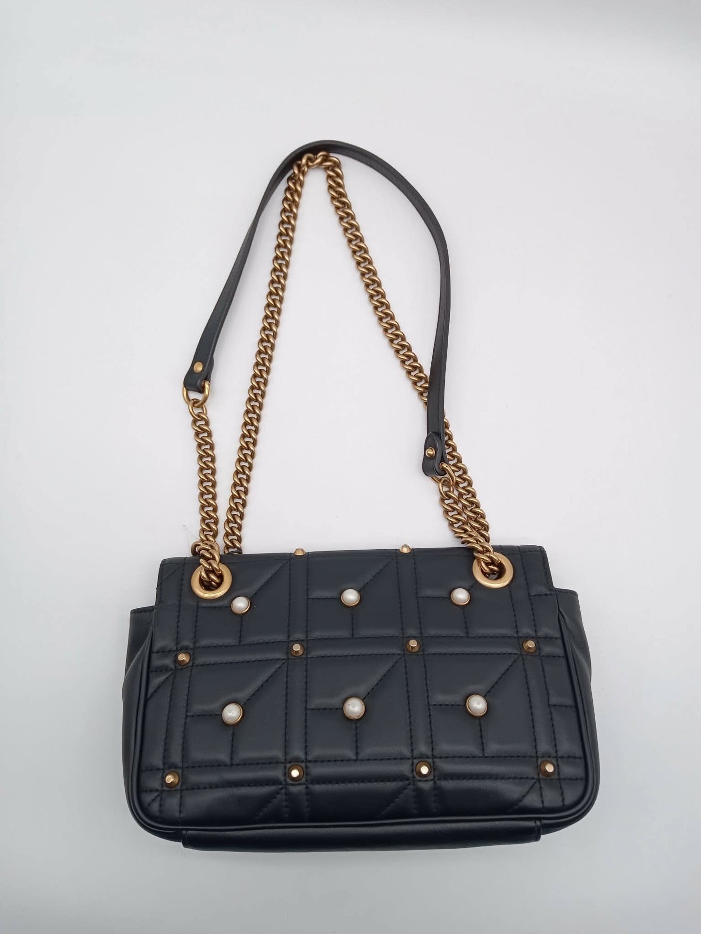 GUCCI Pearly GG Marmont Flap Bag