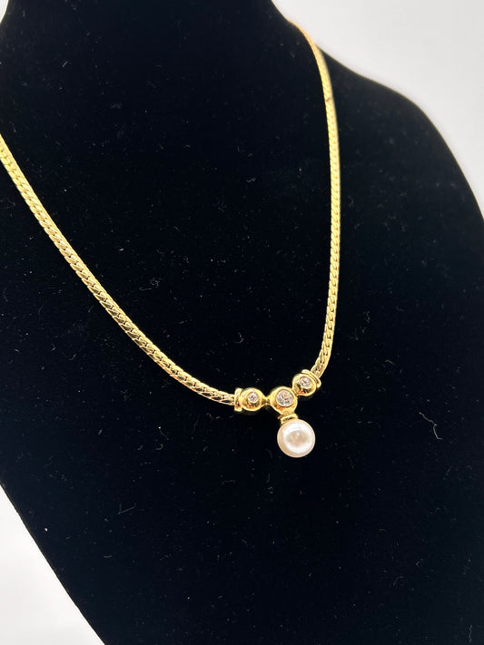 DIOR Necklace with Faux Pearls