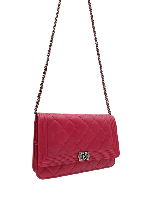 CHANEL Lambskin Leboy Wallet on Chain