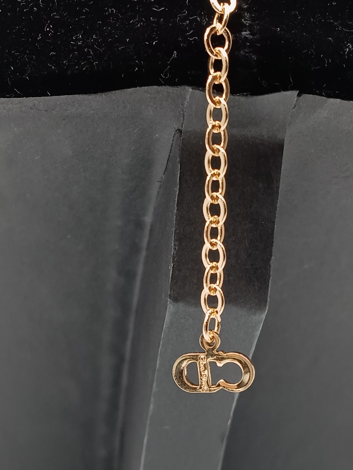 DIOR Laurel Motif Logo Pendant Necklace