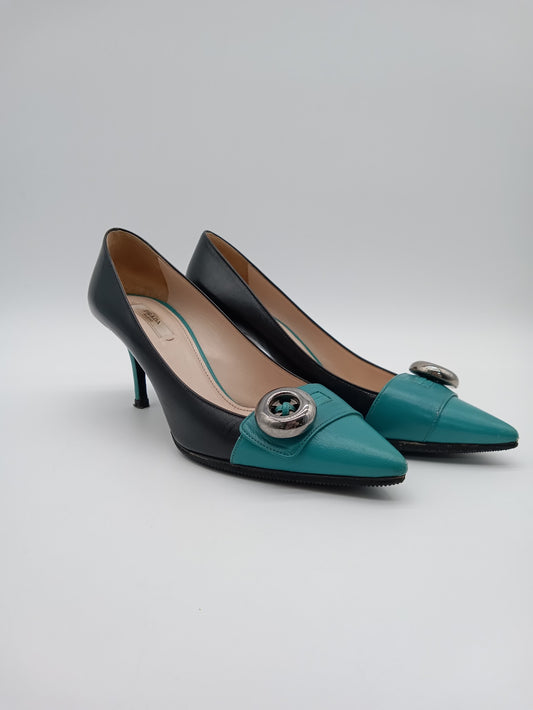 PRADA Bicolor Leather Pumps