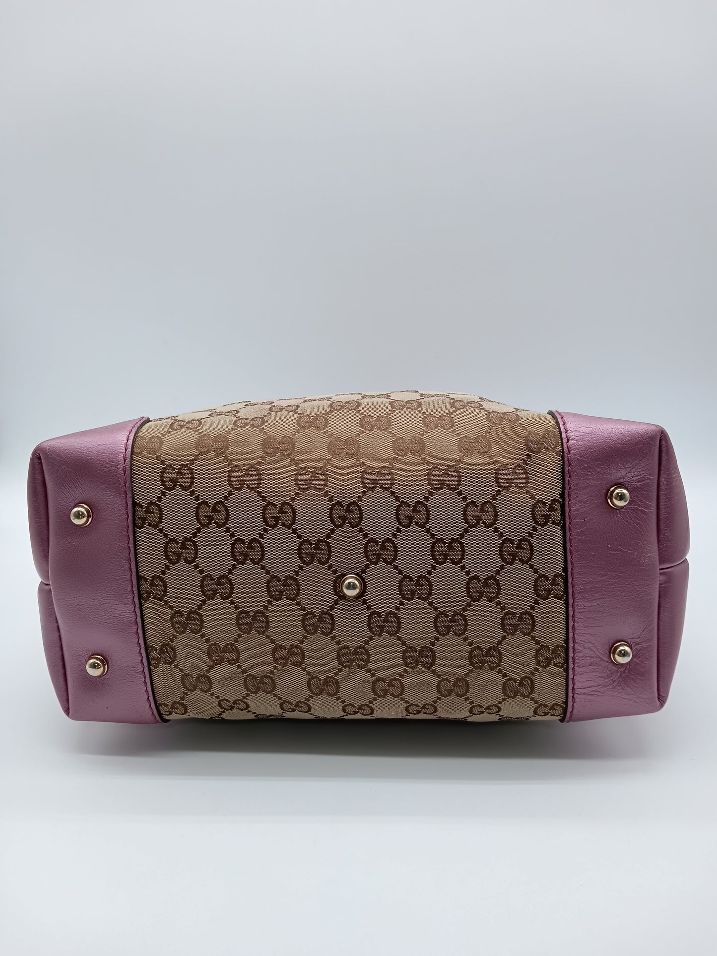 GUCCI Canvas Heart Bit Charm Sukey Tote