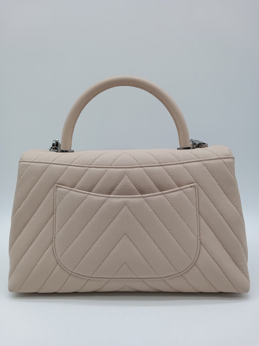 CHANEL Caviar Chevron Coco Handle
