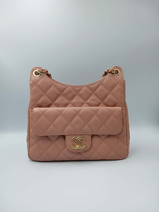 CHANEL 23P Caviar Quilted Wavy Hobo