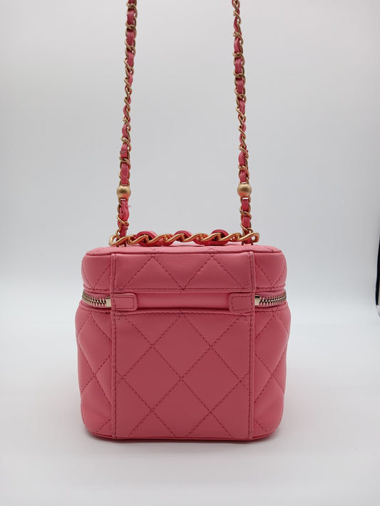 CHANEL Lambskin Quilted Vanity on Chain