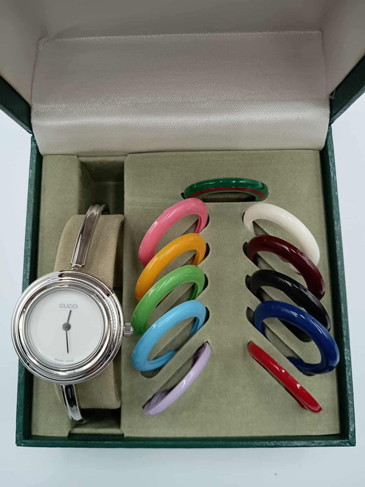 GUCCI 11/12.2 Change Bezel Bangle Watch Set