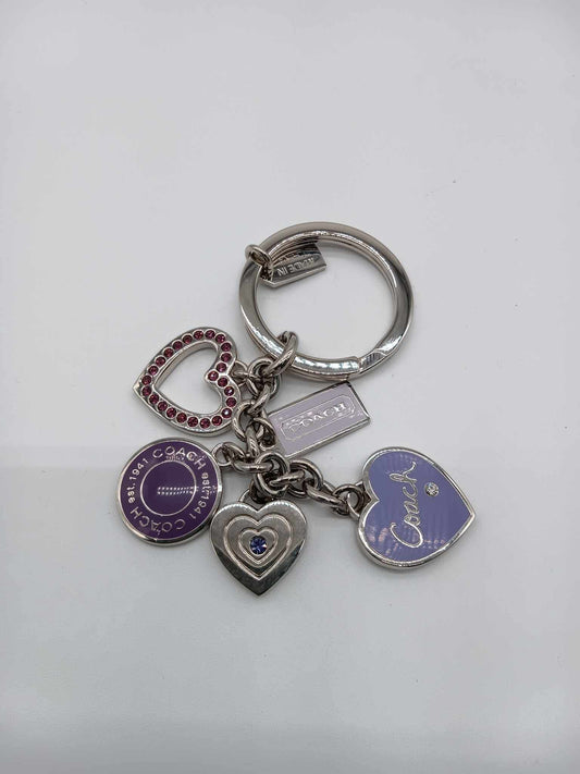 COACH Triple Heart Crystal Key Ring