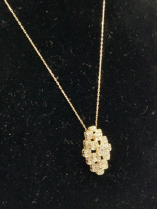 K18 YG Broccoli Necklace 1.05ct 2.40g