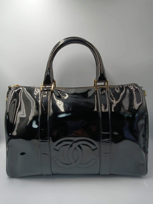 CHANEL Patent Vintage Timeless Boston Bag