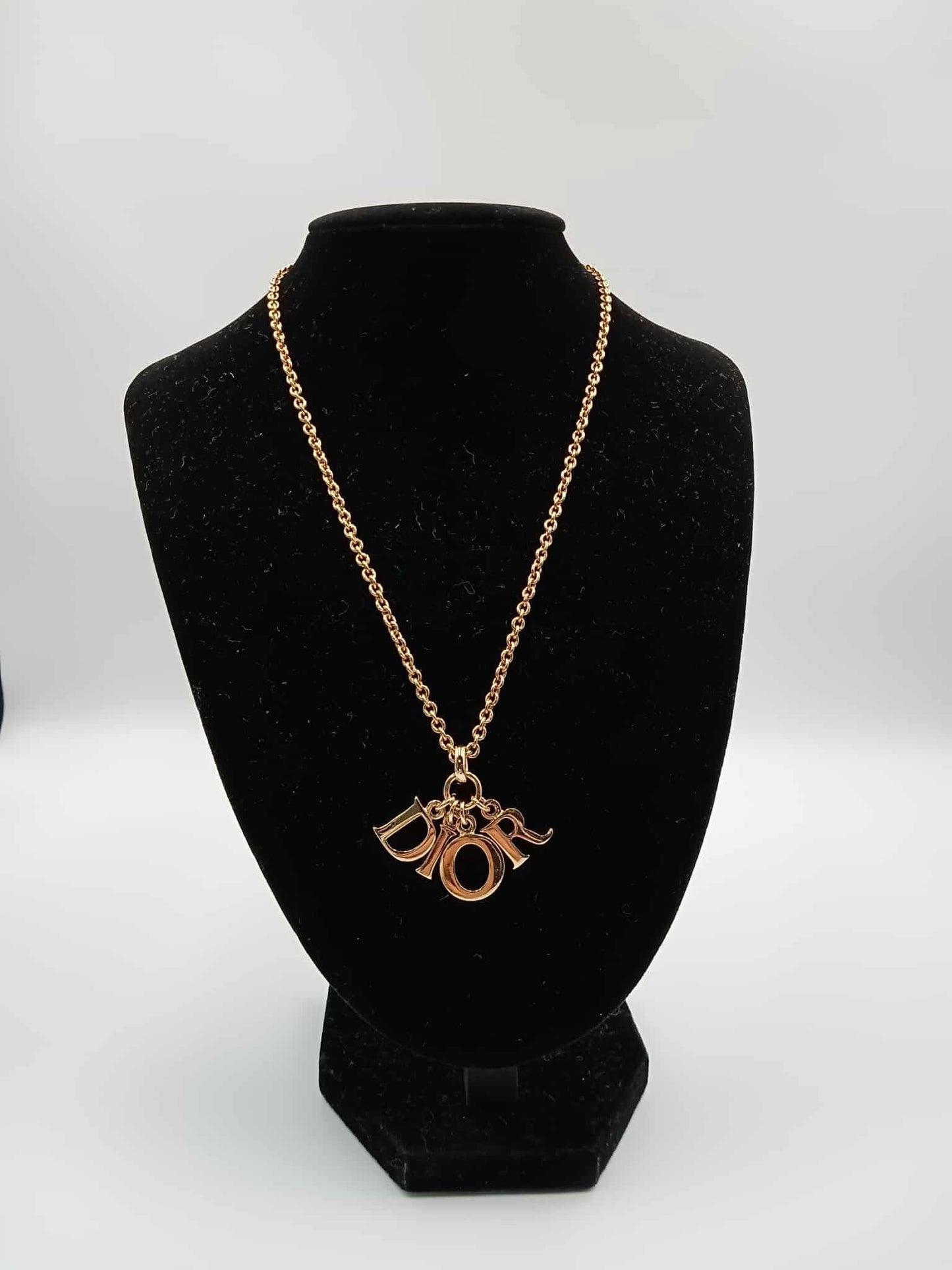 DIOR Vintage Dior Letter Pendant Necklace