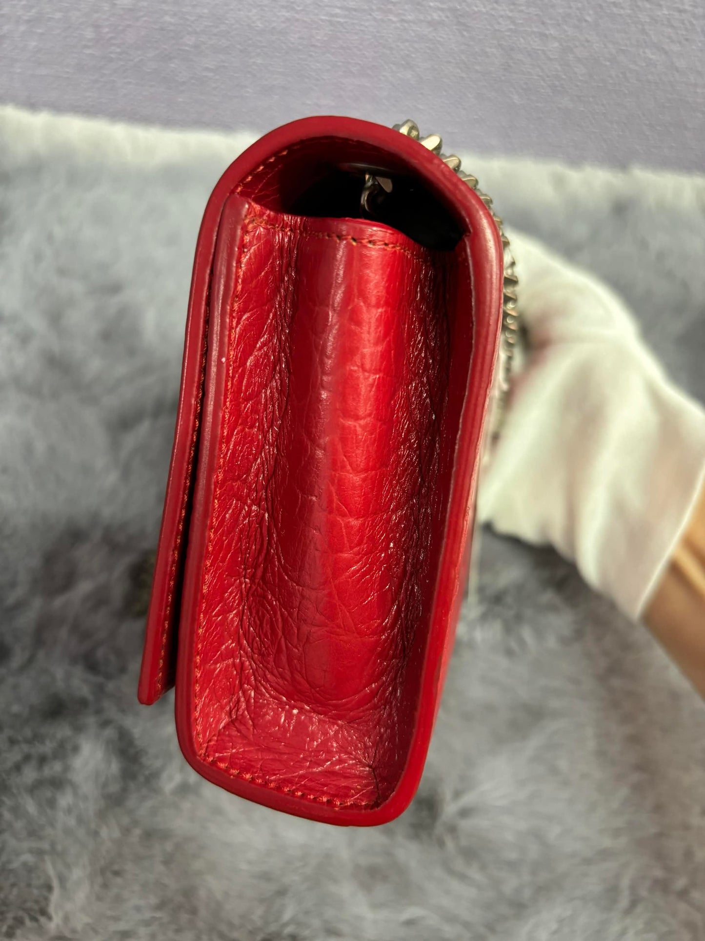 YSL Kate Tassel Crocodile Embossed Chain Bag