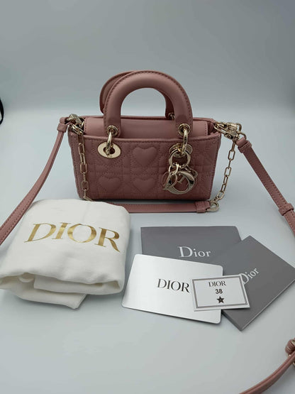DIOR Lady Dior D-Joy Micro Heart Quilted Bag