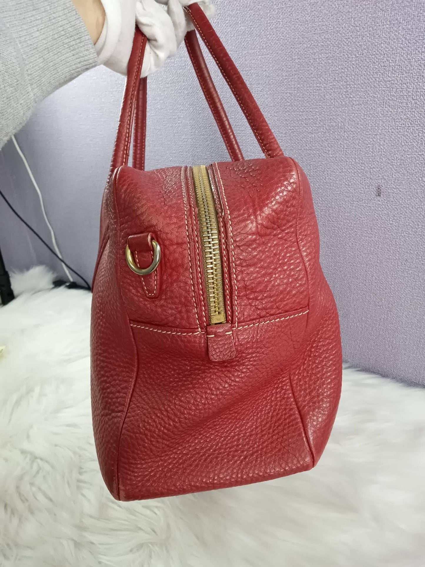 PRADA Vitello Daino Boston Bag