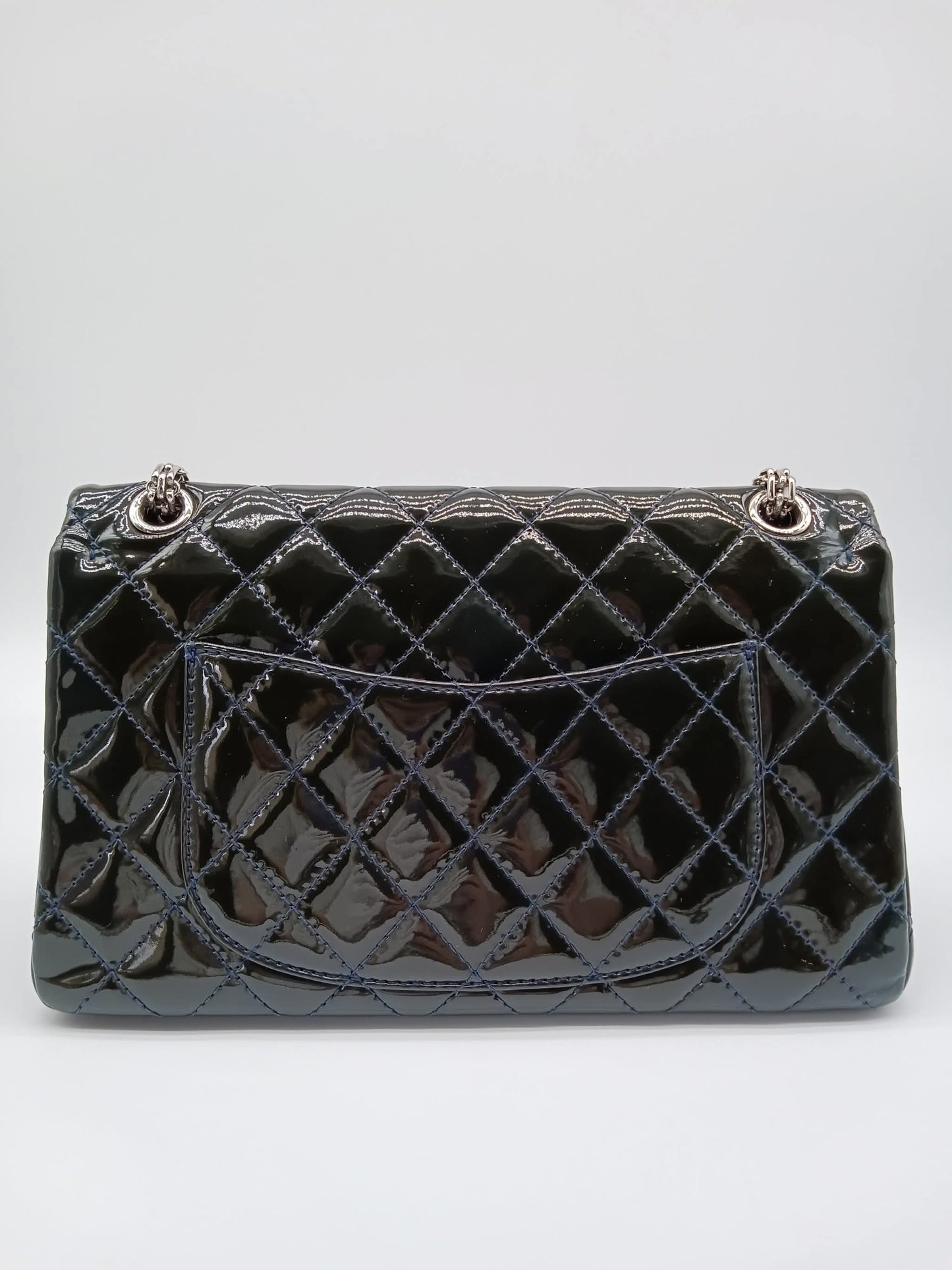 CHANEL Patent Quilted Classic Double Flap