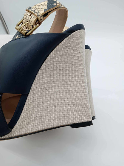 CELINE Criss-Cross Wedge Sandals