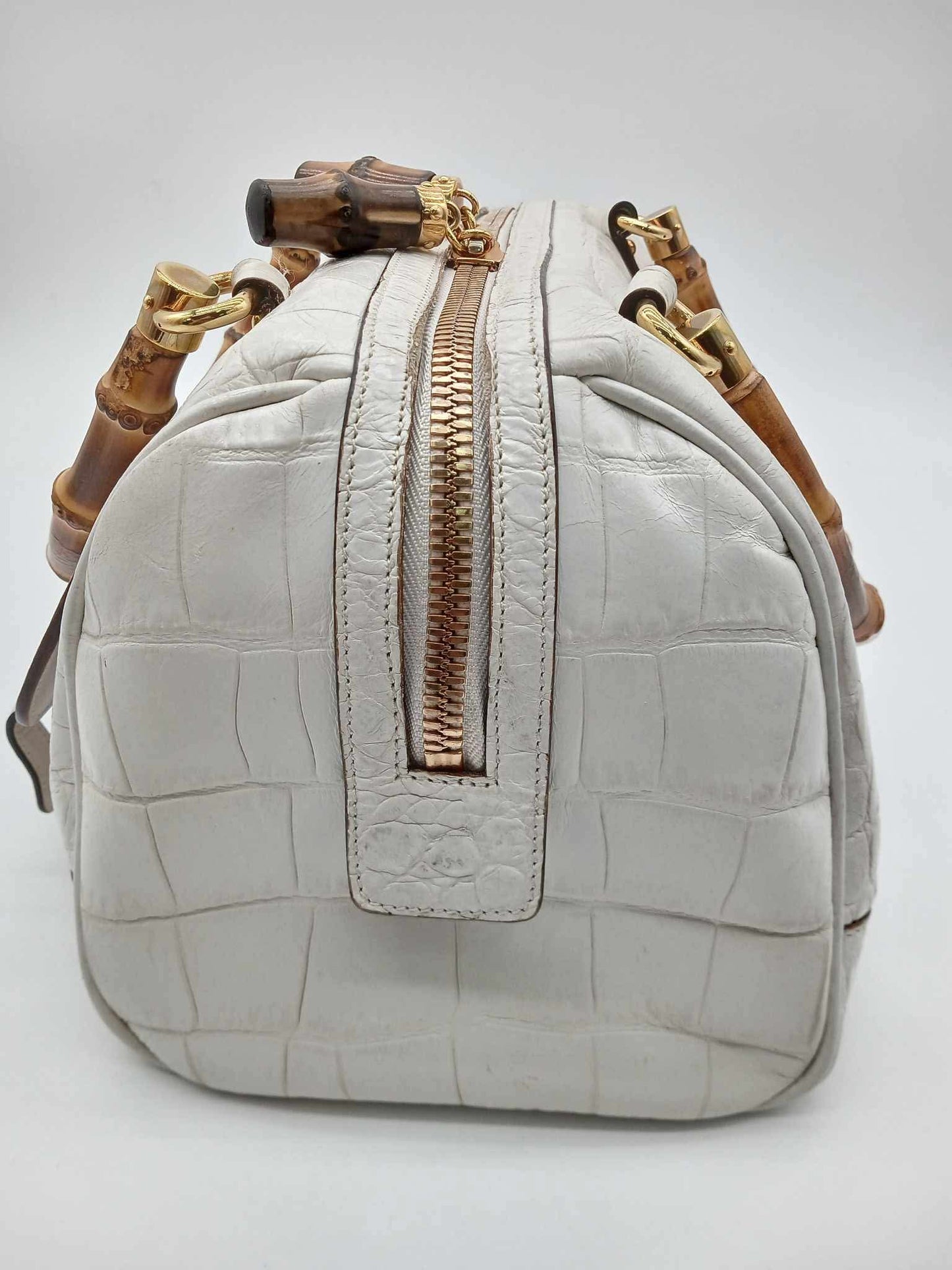 GUCCI Guccissima Medium Bamboo Boston Bag