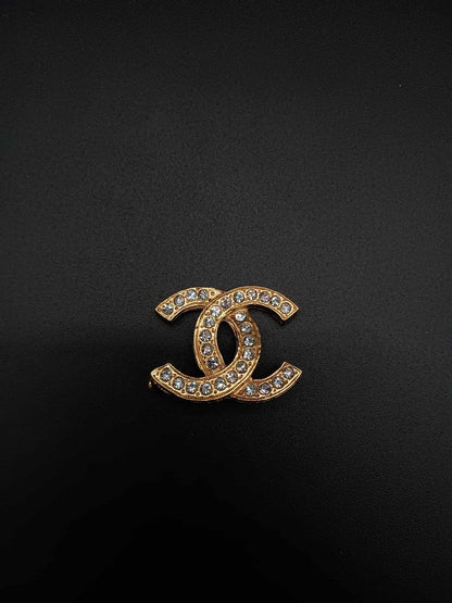 CHANEL Coco Mark Rhinestone Brooch