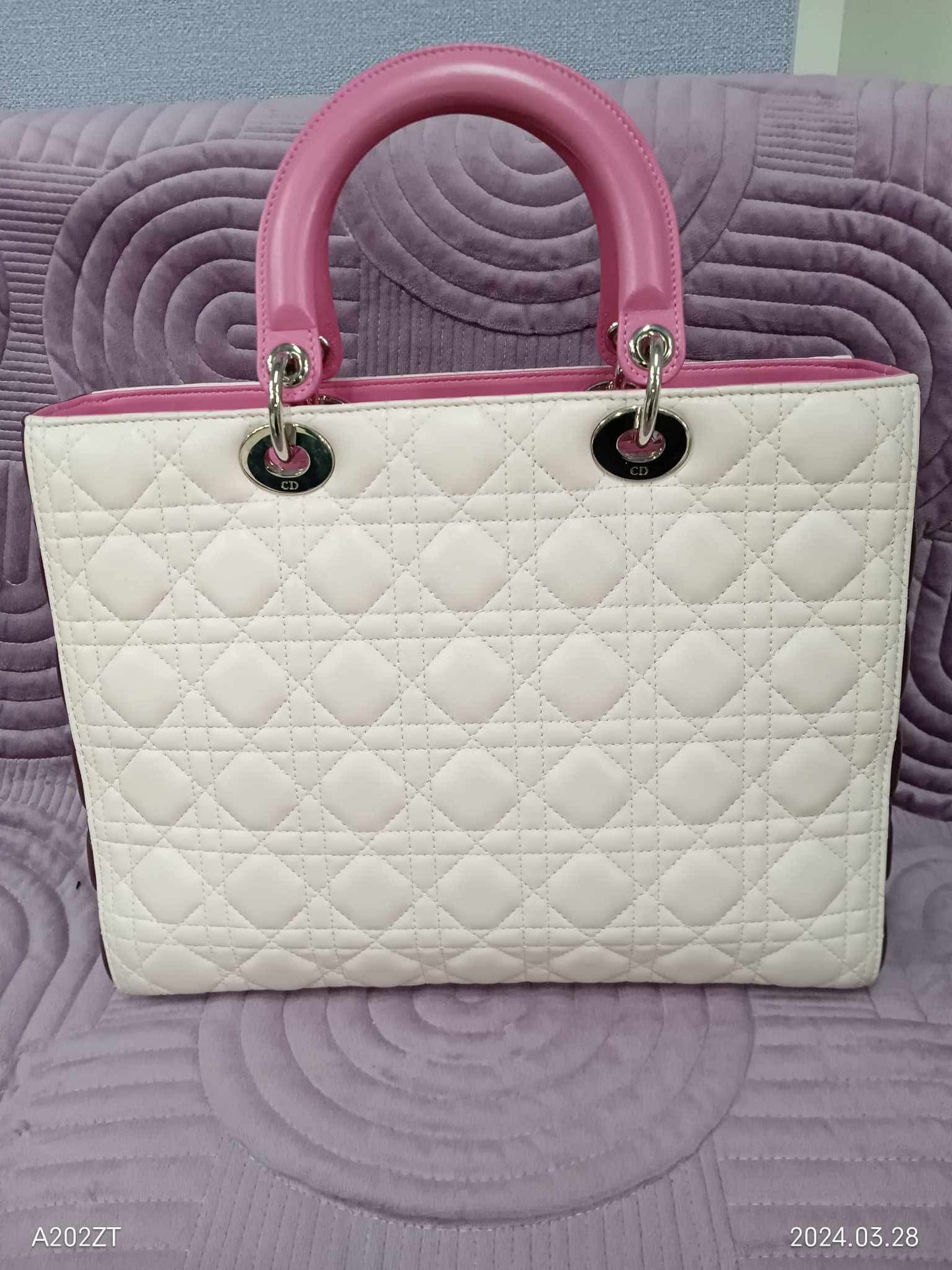 DIOR Lady Dior Tricolor Lambskin Cannage