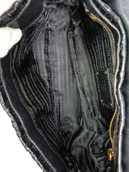 PRADA Vernice Gaufre Shoulder Bag