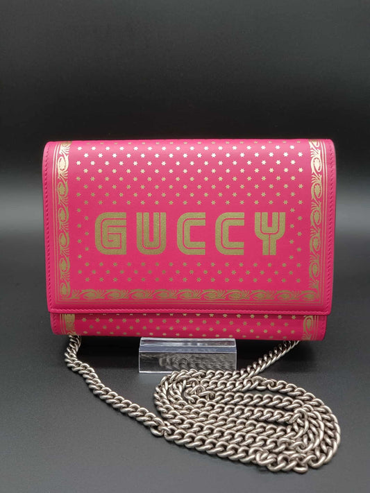GUCCI Sega Logo Chain Wallet Shoulder Bag