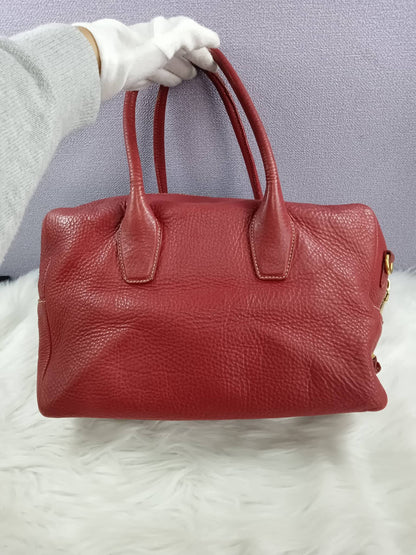 PRADA Vitello Daino Boston Bag