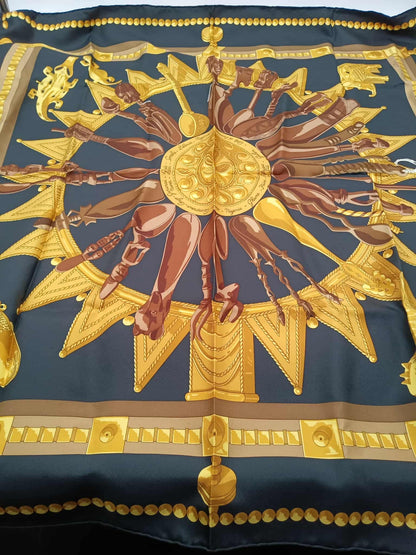 HERMES Carré 90 Cuir d'Afrique Scarf
