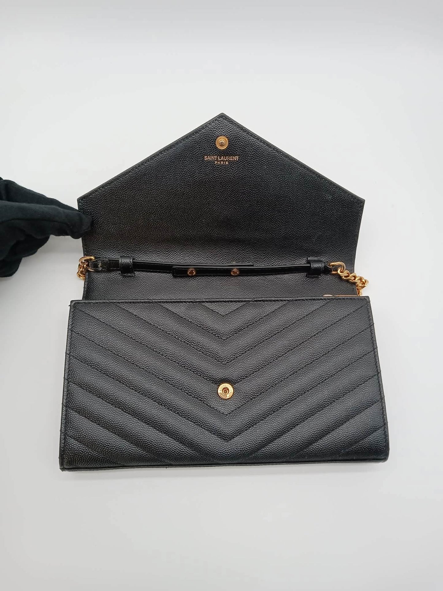 YSL Cassandra Envelope Chain Wallet