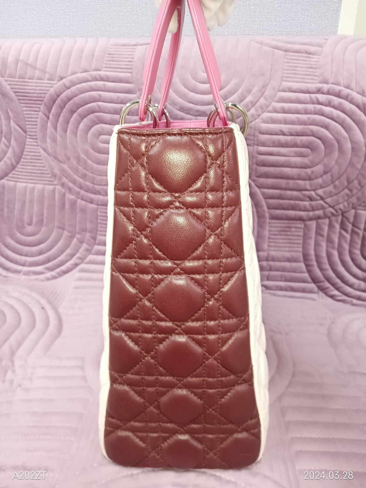 DIOR Lady Dior Tricolor Lambskin Cannage