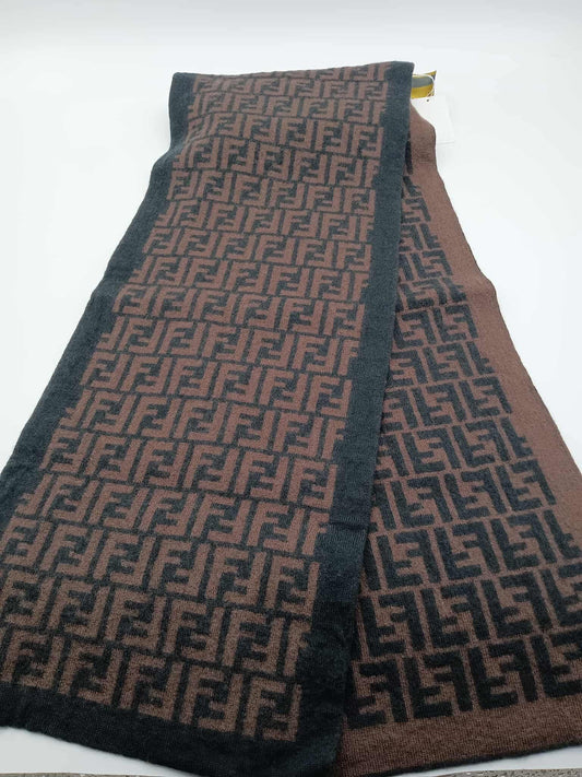 FENDI Zucca FF Pattern Wool Scarf