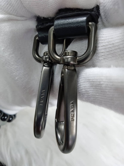 PRADA Black City Calf Twin Pocket Tote
