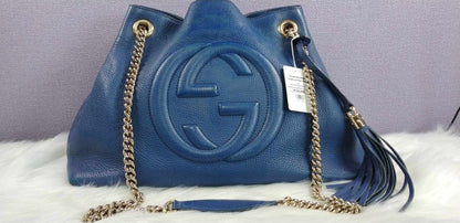 GUCCI Interlocking Leather Chain Bag