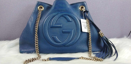 GUCCI Interlocking Leather Chain Bag