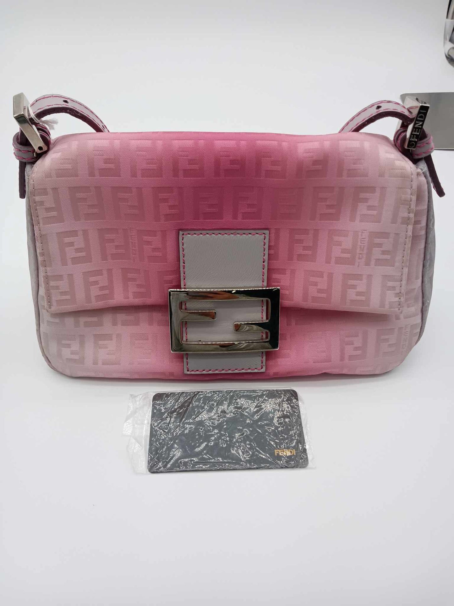 FENDI Zucca Pink Ombré Mini Baguette Bag