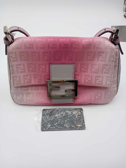 FENDI Zucca Pink Ombré Mini Baguette Bag