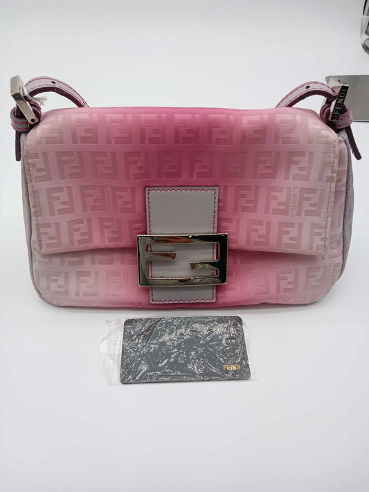 FENDI Zucca Pink Ombré Mini Baguette Bag