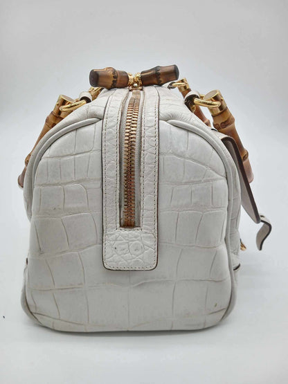 GUCCI Guccissima Medium Bamboo Boston Bag