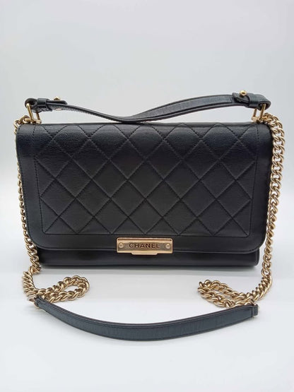 CHANEL Label Click Quilted Flap