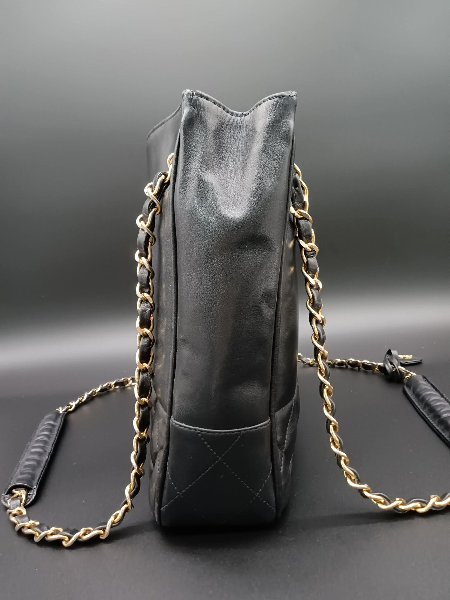 CHANEL Vintage Black Shoulder Tote