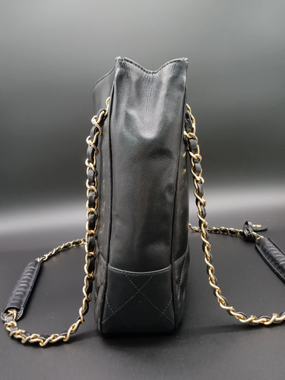CHANEL Vintage Black Shoulder Tote