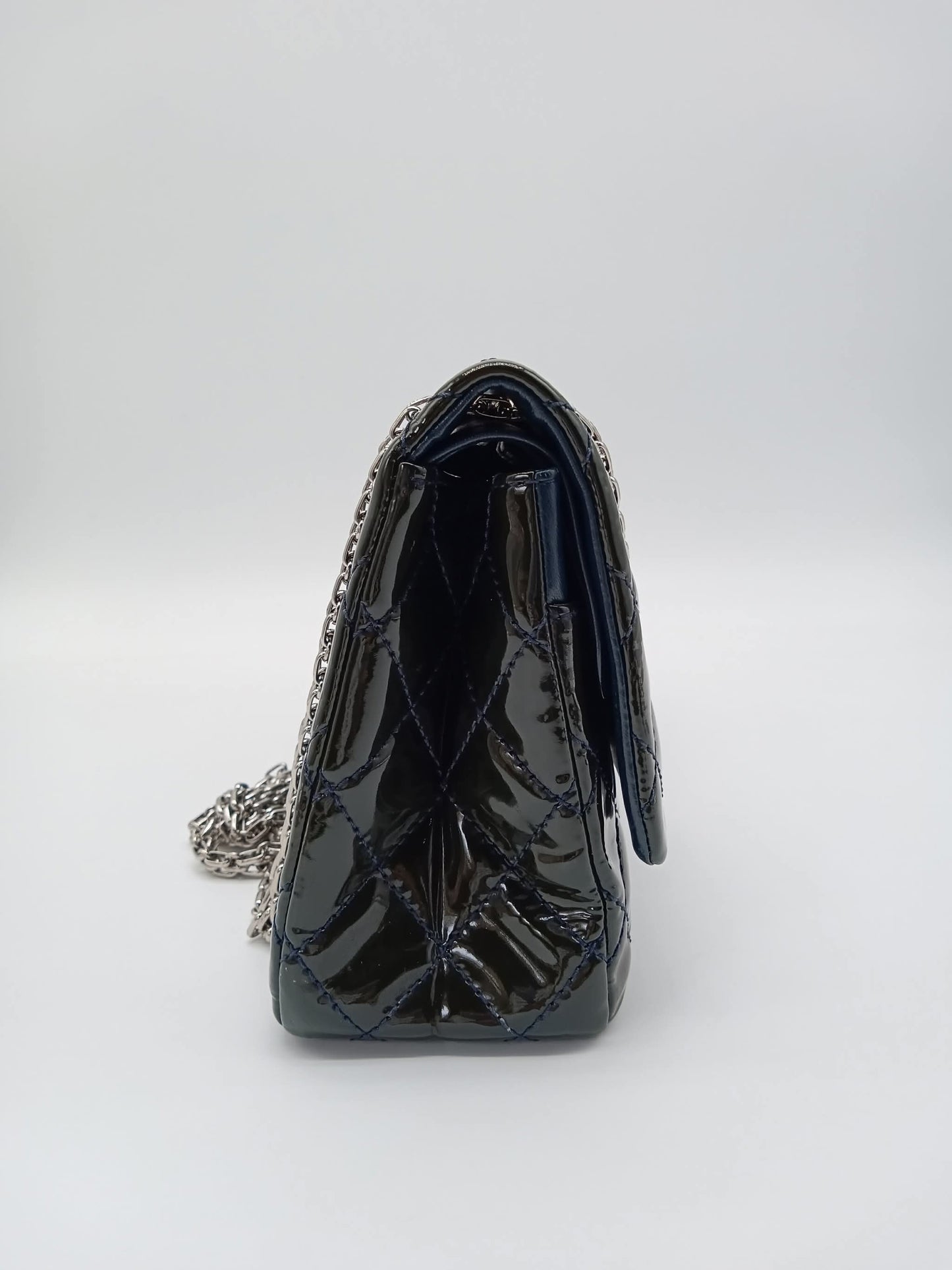 CHANEL Patent Quilted Classic Double Flap