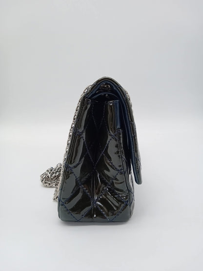 CHANEL Patent Quilted Classic Double Flap