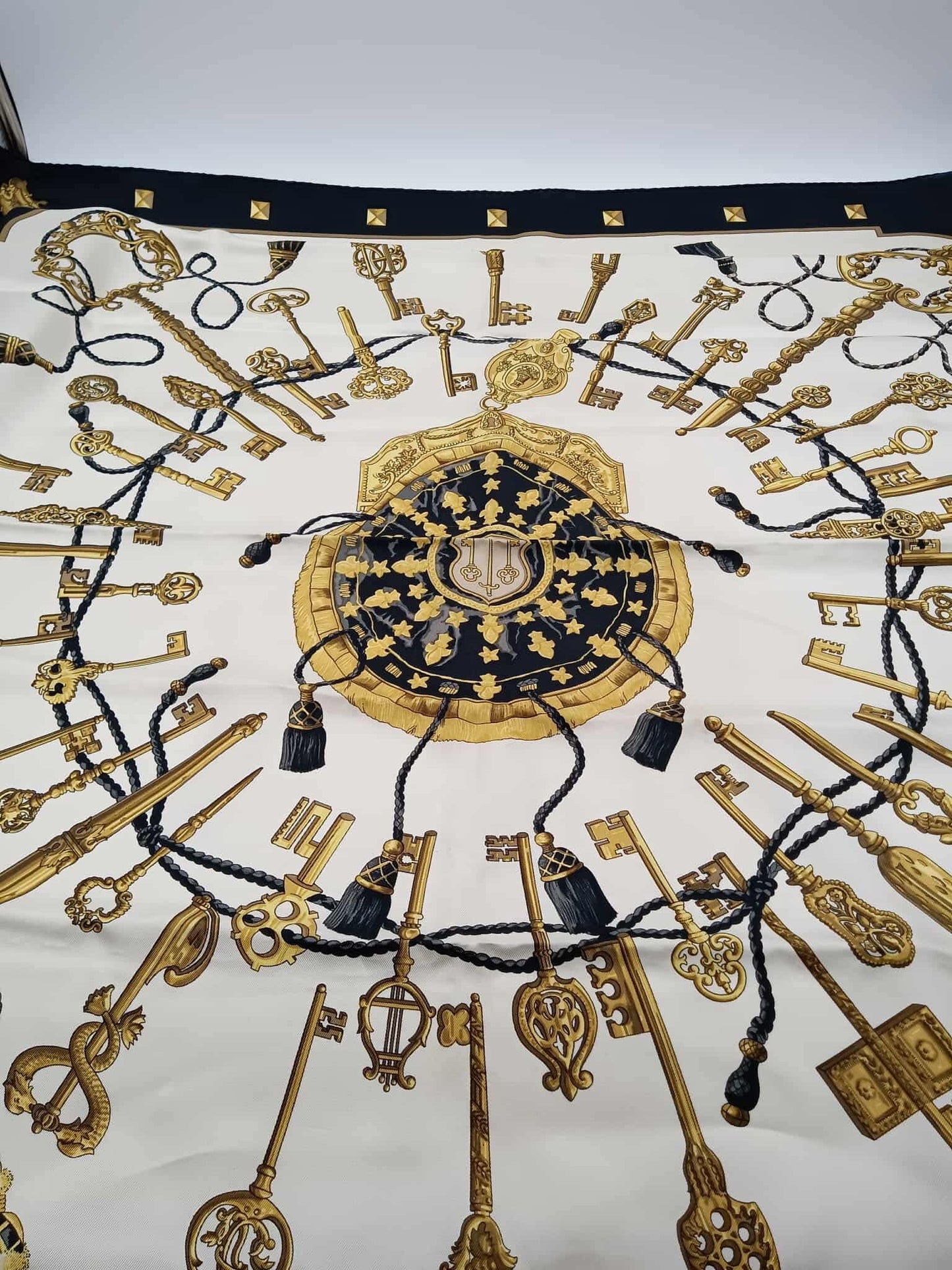 HERMES Les Clés Silk Scarf