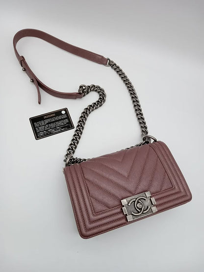 CHANEL Caviar Chevron Leboy