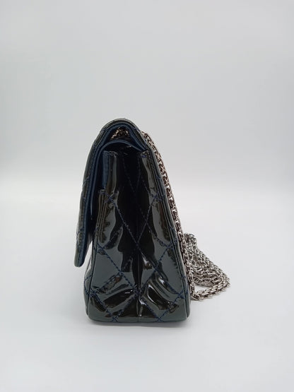 CHANEL Patent Quilted Classic Double Flap
