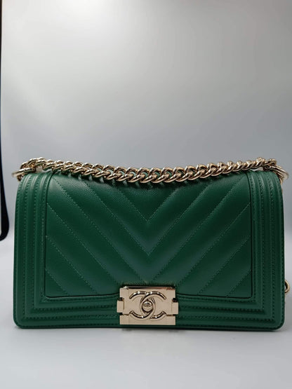 CHANEL Caviar Chevron Leboy