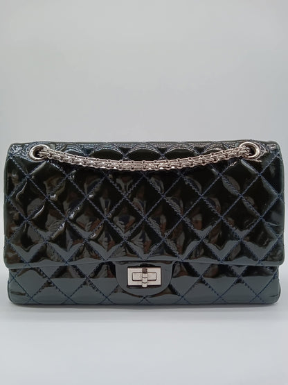 CHANEL Patent Quilted Classic Double Flap